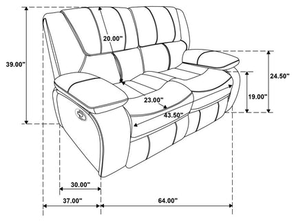 Camila 2-piece Upholstered Reclining Sofa Set Red