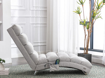 Massage Chaise Lounge Indoor With Remote Control, Ergonomic Electric Massage Lounger