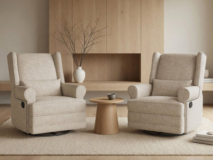 Extra Wide Swivel Recliner Glider Chair With Footrest
