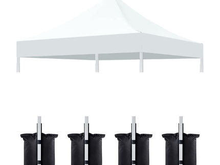 Canopy Replacement Top With 4 Pack W8 Bags, Pop Up Tent Cover Only, Frame Not Included