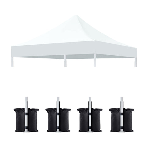 Canopy Replacement Top With 4 Pack W8 Bags, Pop Up Tent Cover Only, Frame Not Included