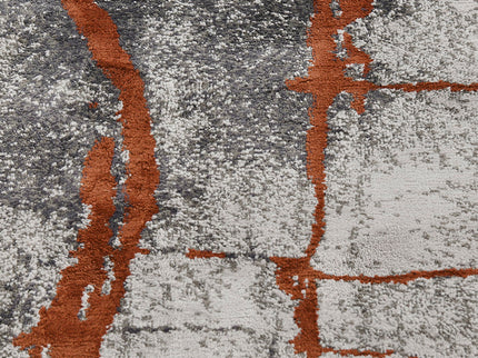 Quarry - 5' X 6.5' Abstract Area Rug - Gray / Orange