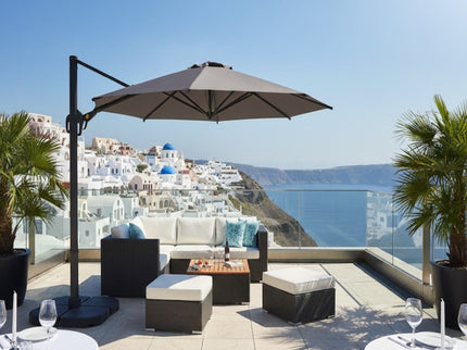 Round Cantilever Patio Umbrella With 360 Rotation & Infinite Tilt Adjustment