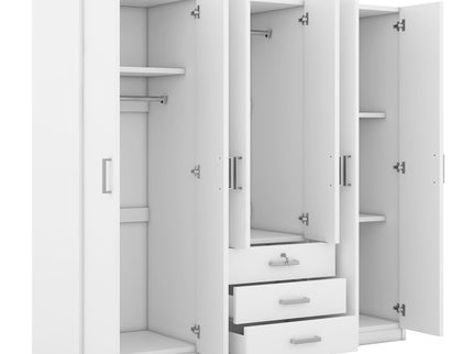 6 Doors Wardrobe Storage For Bedroom, With Big Drawers