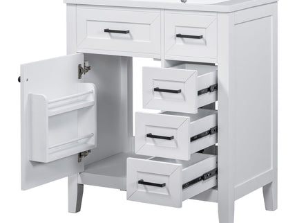 Modern Bathroom Vanity With Sink Combo, 3 Drawers, Undermount Drop-In Sink