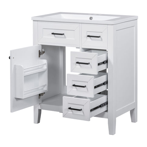 Modern Bathroom Vanity With Sink Combo, 3 Drawers, Undermount Drop-In Sink
