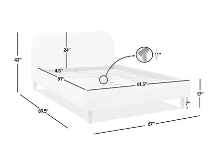 Roman - Curved Headboard Upholstered Platform Bed
