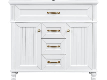 Modern Freestanding Bathroom Vanity With Sink, Cabinet, Soft-Close Drawers, Tip-Out Tray