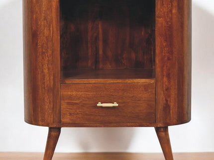 Cortez - T Bar Open Slot Cabinet - Dark Brown