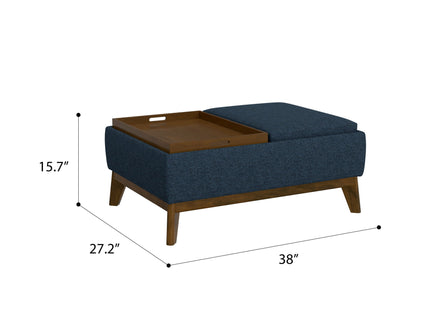 Reversible Tray Ottoman - Blue