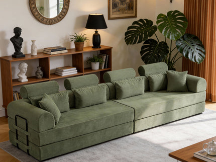Modern L-Shape Modular Sectional Sofa, Compressed Design