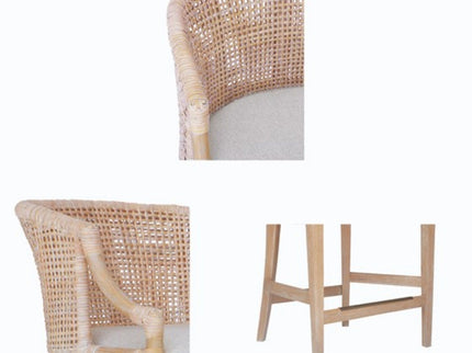 Casual Handcrafted Rattan Counter Stool