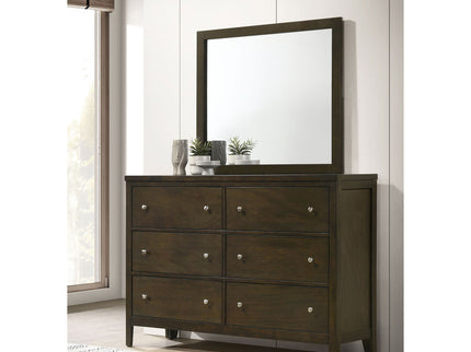 Clement - 6 Drawer Dresser With Mirror - Dark Coffee