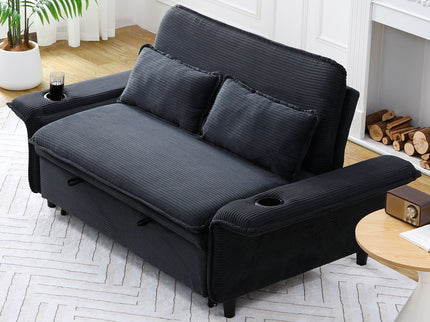 Modern Fabric Multi-Functional Sofa Bed With Adjustable Armrests And Backrests