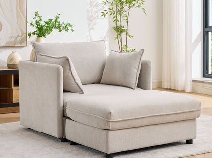 Oversized Deep Seat Accent Chair With Matching Storage Ottoman & Throw Pillows