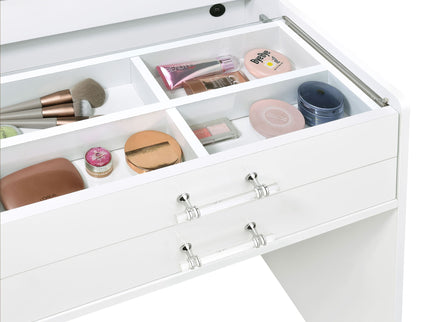 Ayuba - 3 Drawer Makeup Vanity Table With Mirror And Stool