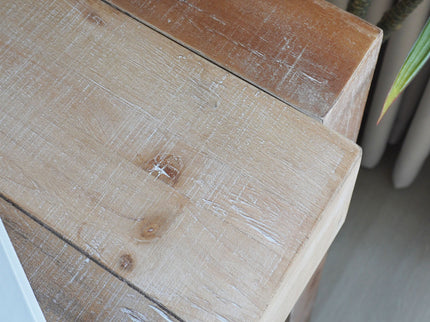 Modern Rustic Table With Sculpted Block Design