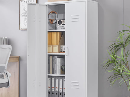 Modern Storage Cabinet With Adjustable Shelves, Magnetic Door Stopper