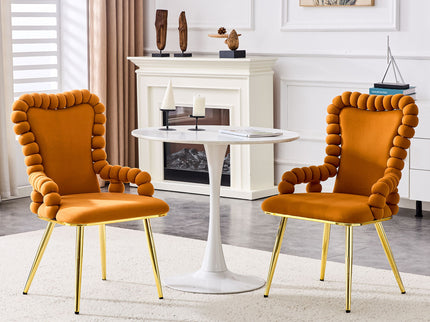 Puffy Bubble, Ball Chain Chair With Armrests For Dining Room (Set of 2)