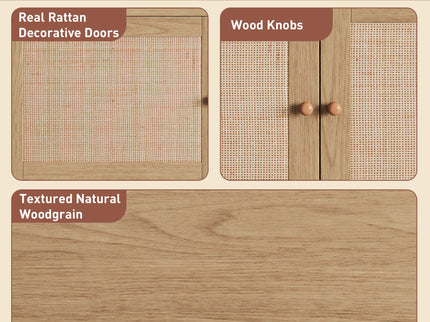 TV Stand With Doors - Natural