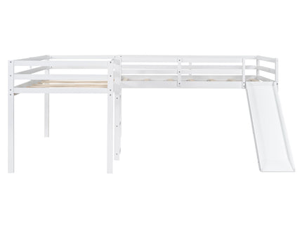 L Shaped Loft Bed With Ladder And Slide