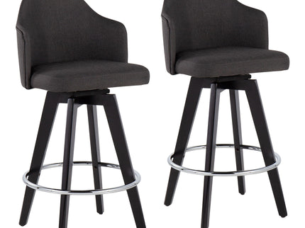 Ahoy - Contemporary Fixed Height Counter Stool With Round Footrest (Set of 2)