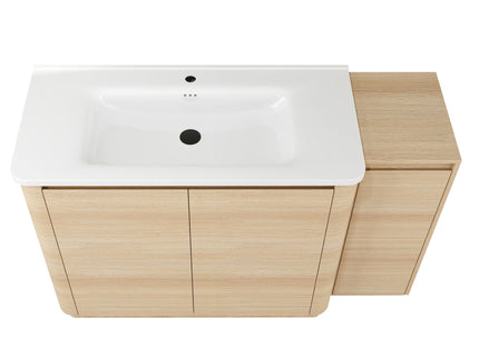 Freestanding Bathroom Vanity With Sink, 1 Small Storage Cabinet, Soft Close Door