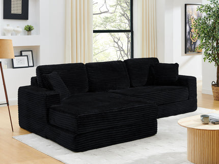 Modern Minimalist L Shape Modular Sectional Sofa, Couch