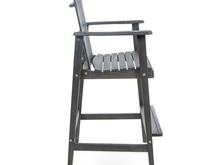 Outdoor Acacia Wood Adirondack Barstools (Set of 2)