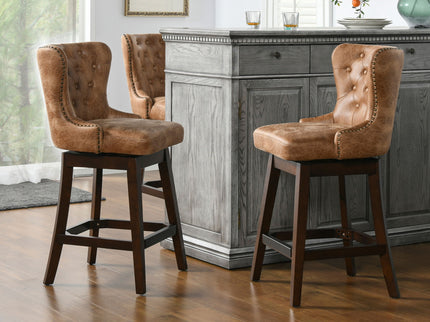 Holmes - Tufted High Back 360 Swivel Counter Height Barstool