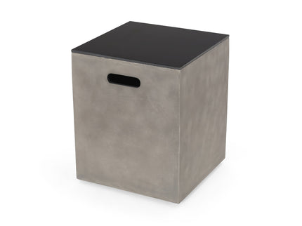 Modern Design Mgo Tank Holder Side Table With Ceramic Top - Black / Gray