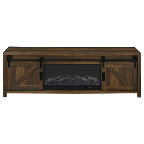 Clover - Fireplace TV Stand - Brown