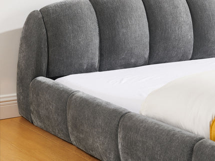 Upholstered Platform Bed Frame, Low Profile Floor Bed, No Box Spring Required