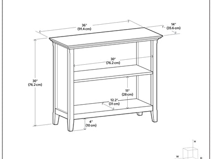 Amherst - 2 Shelf Bookcase - Brown