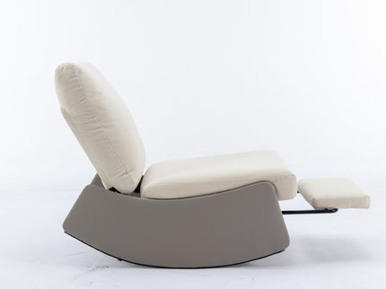 Modern Rocking Chair Recliner, Comfy Rocker Nursery Chair With Footrest, Accent Reading Chair, Upholstered Lounge Chair For Relaxing, Resting, Soft Padded Rocker For Indoor Living Room Bedroom