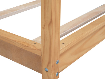 Wood Canopy Platform Bed With Support Legs And Airflow Slats