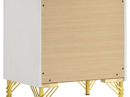 Chesney - 2 Drawer Nightstand With Trim, Bedroom Side Table - White