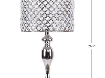 Ashland - Contemporary Table Lamp Round Clear Crystal Beads (Set of 2) - Polished Nickel