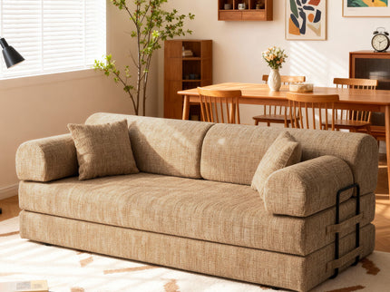Modern 2 Tone Fabric Convertible Sleeper Sofa Bed