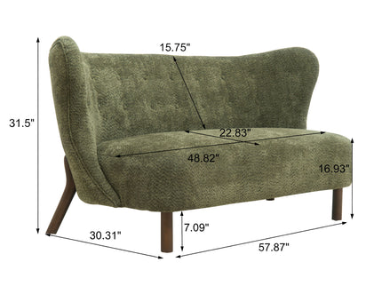 Nordic Chair Laid Back Loveseats With Curved Backres, No Armrests