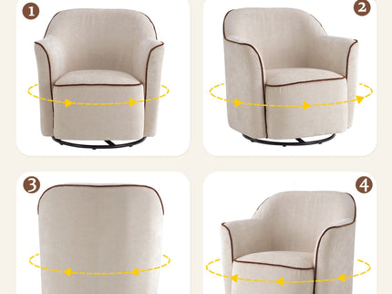 360° Swivel Accent Chair With Flared Arms