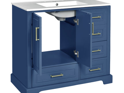 Traditional Bathroom Vanity With Soft Close Doors And Drawers