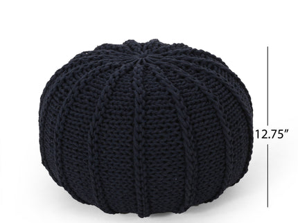 Bordeaux - Knitted Round Pouf Ottoman And Floor Cushion