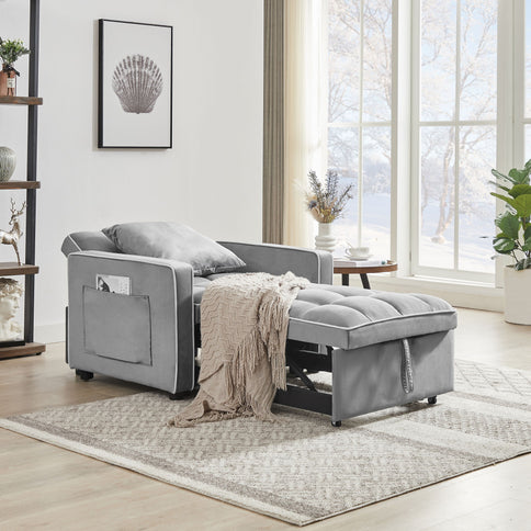 Modern 3 In 1 Sofa Bed Chair, Adjustable Recliner