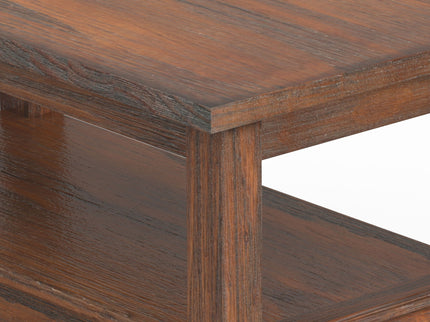 Warm Shaker - Narrow Side Table - Distressed Charcoal Brown