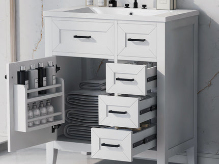 Modern Bathroom Vanity With Sink Combo, 3 Drawers, Undermount Drop-In Sink