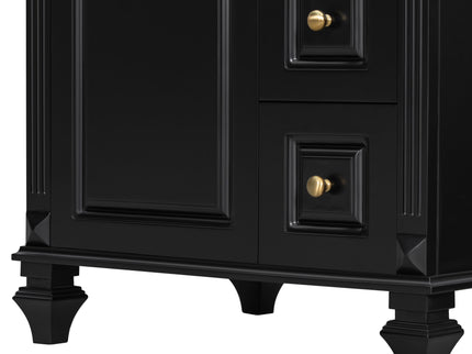 Freestanding Bathroom Vanity With Sink, 3 Drawers & Flip-Out Drawer