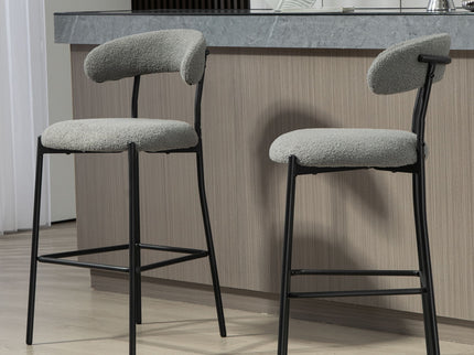 Counter Height Bar Stools With Powder Coating Base And Footrest