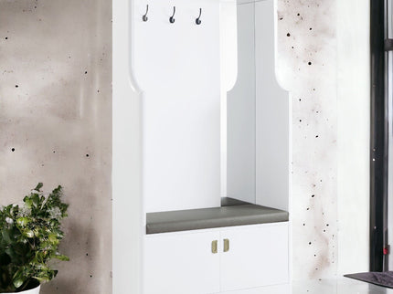 Buck II - High Gloss Hall Tree - White