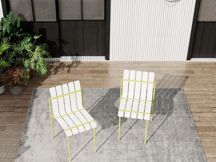 4 Piece Set Of Modern Color Block Designed Single Chairs